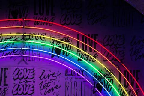 Rainbow on black background