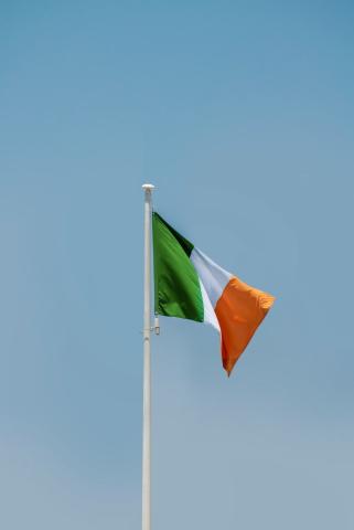 Irish Flag blowing in the wind