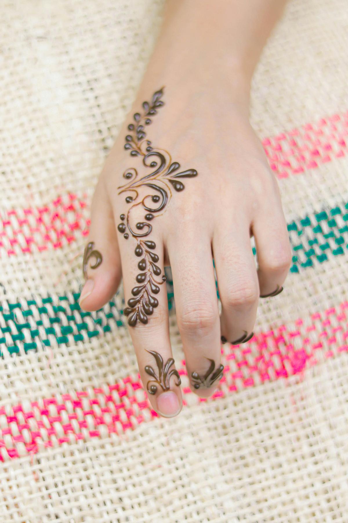hand with henna design